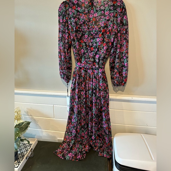 NWT Calvin Klein Ditsy Floral Print Tie Waist Dress - Picture 2 of 8